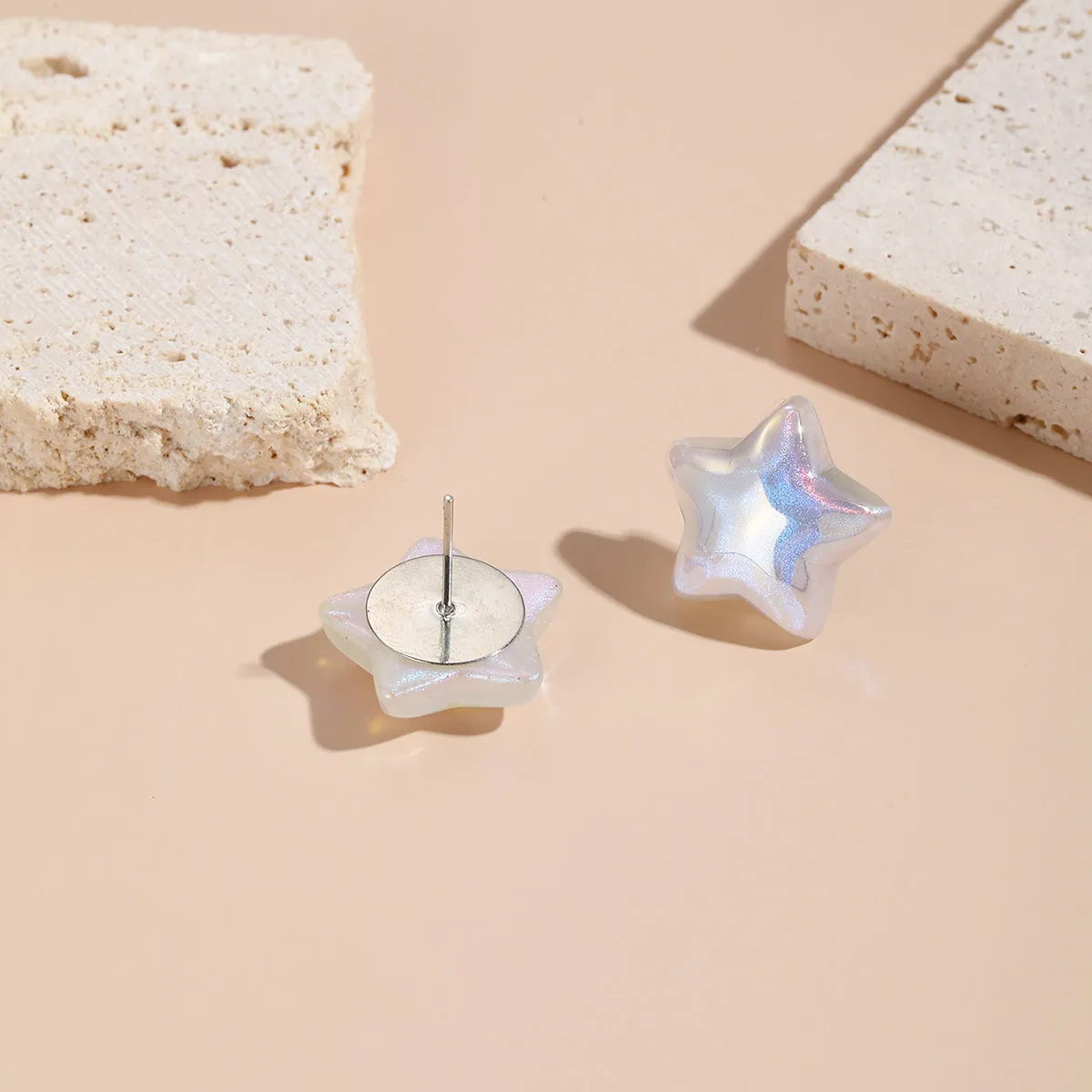 Pearl & Silver-Plated Star Stud Earrings