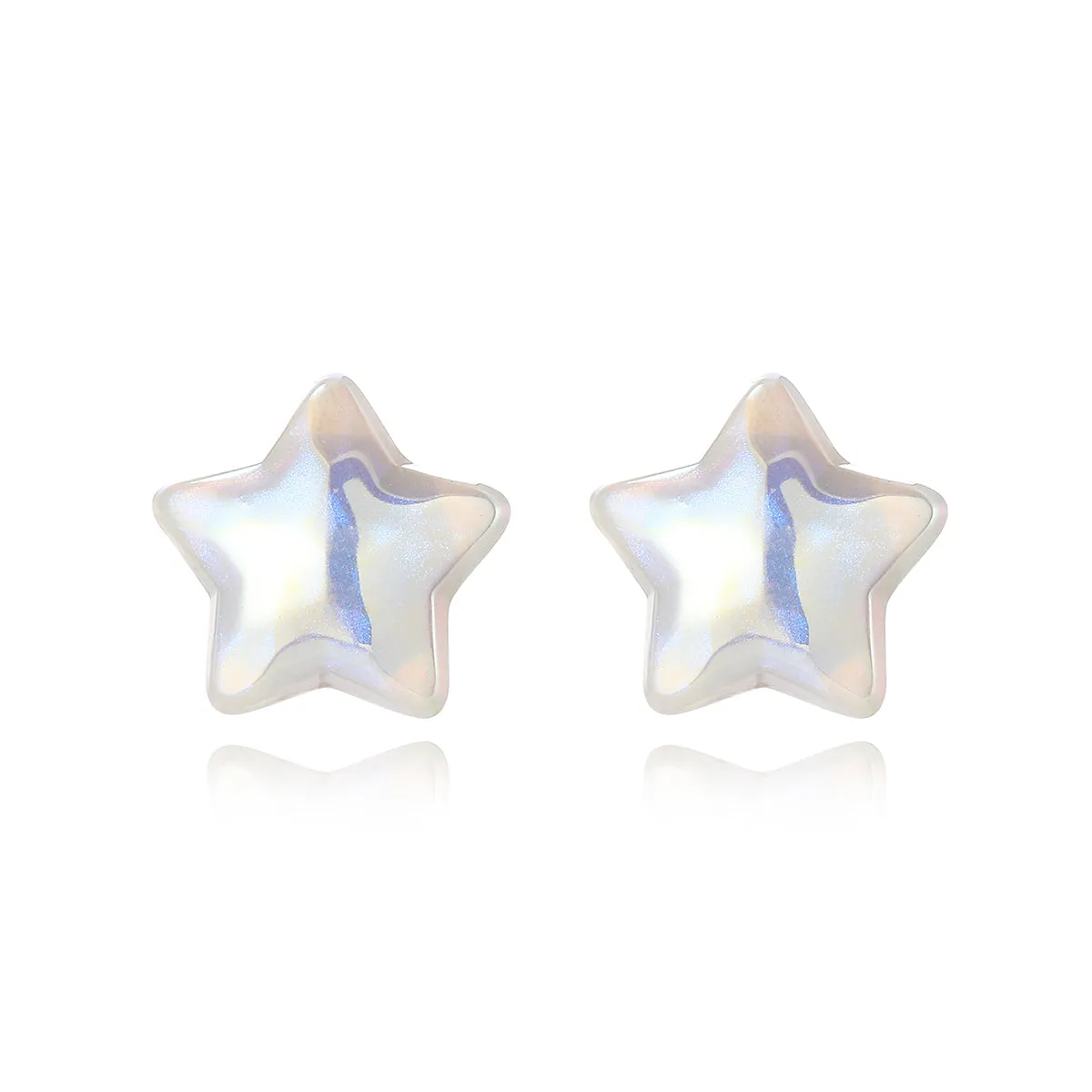 Pearl & Silver-Plated Star Stud Earrings