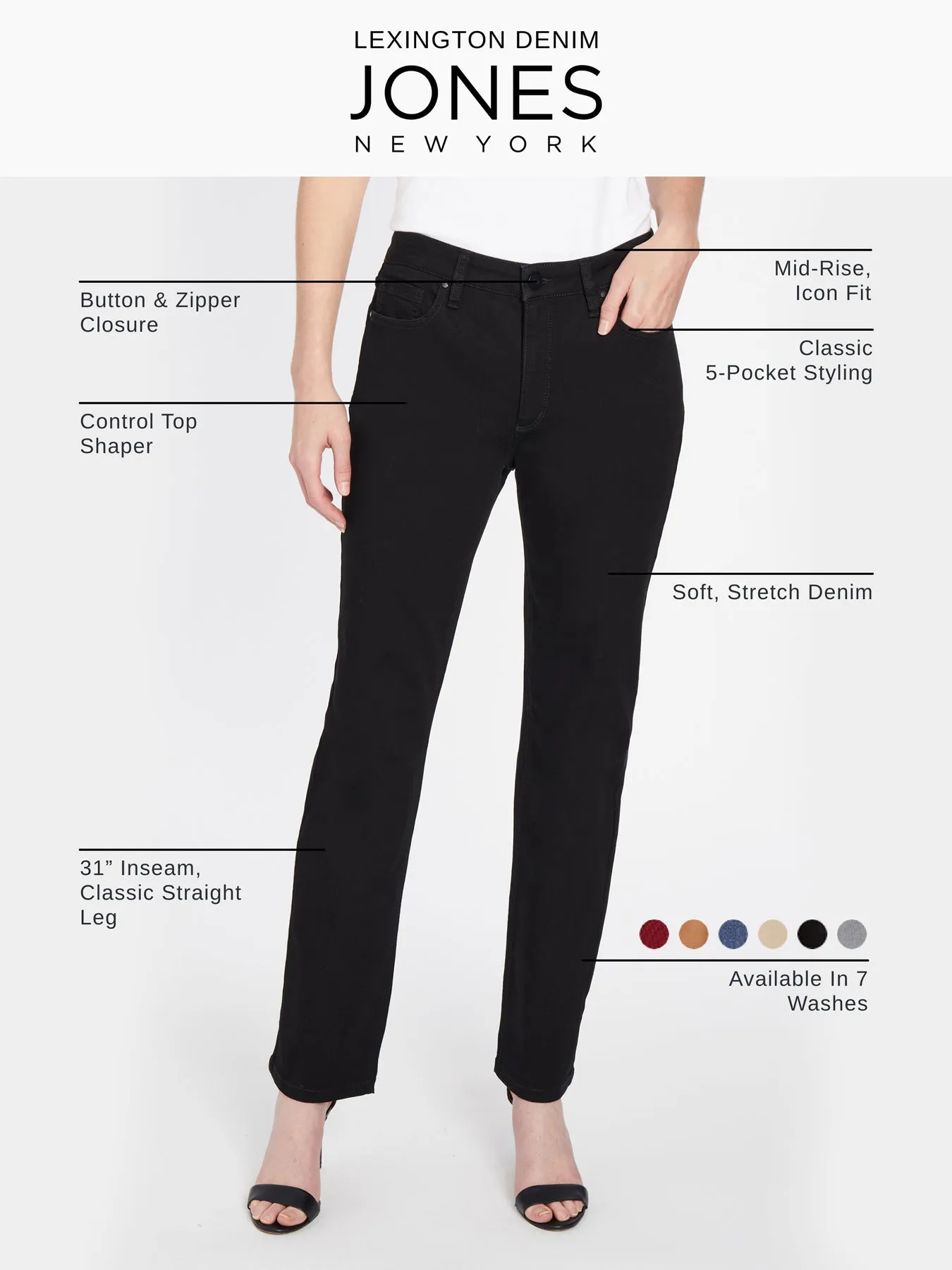 Petite Lexington Straight Leg Jeans, Soft White