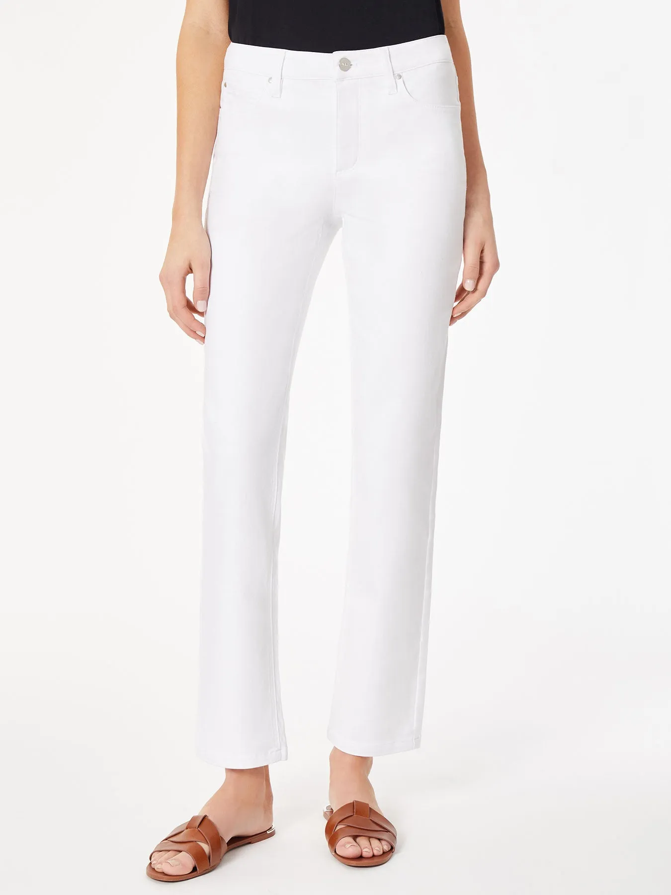 Petite Lexington Straight Leg Jeans, Soft White