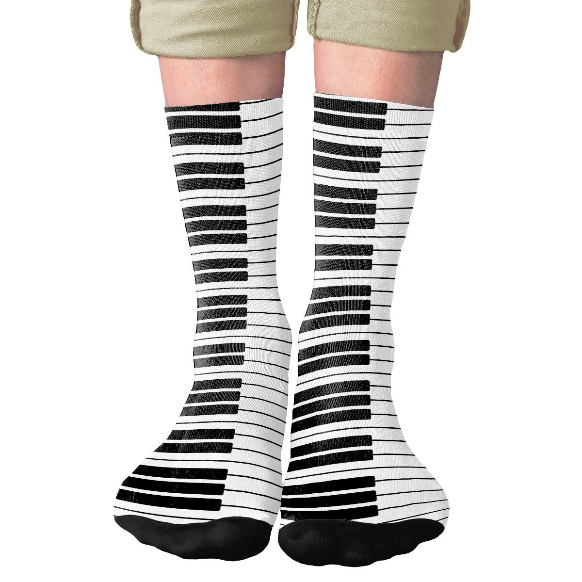Piano Keys Adult Crew Socks