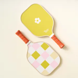 Pickleball Paddle In Checkered Green