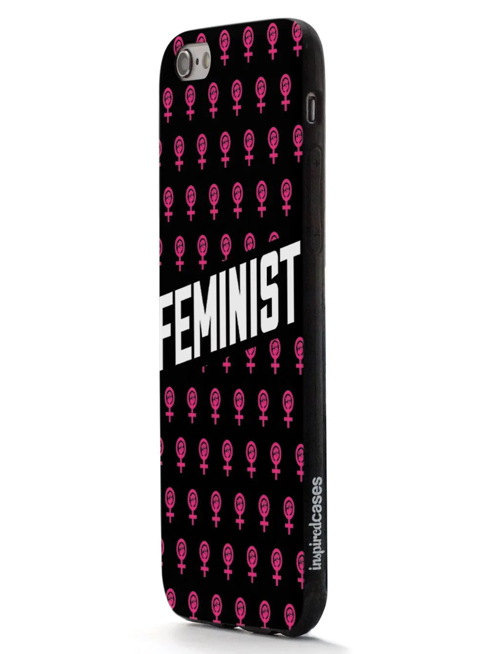 Pink Feminist Pattern - Black Case