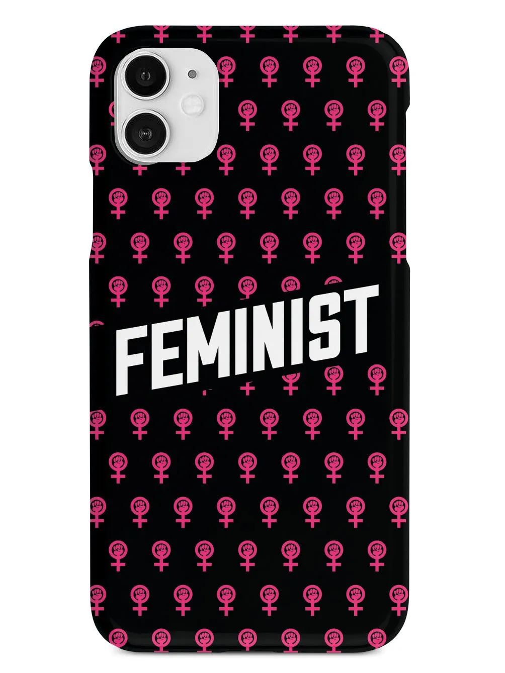 Pink Feminist Pattern - Black Case