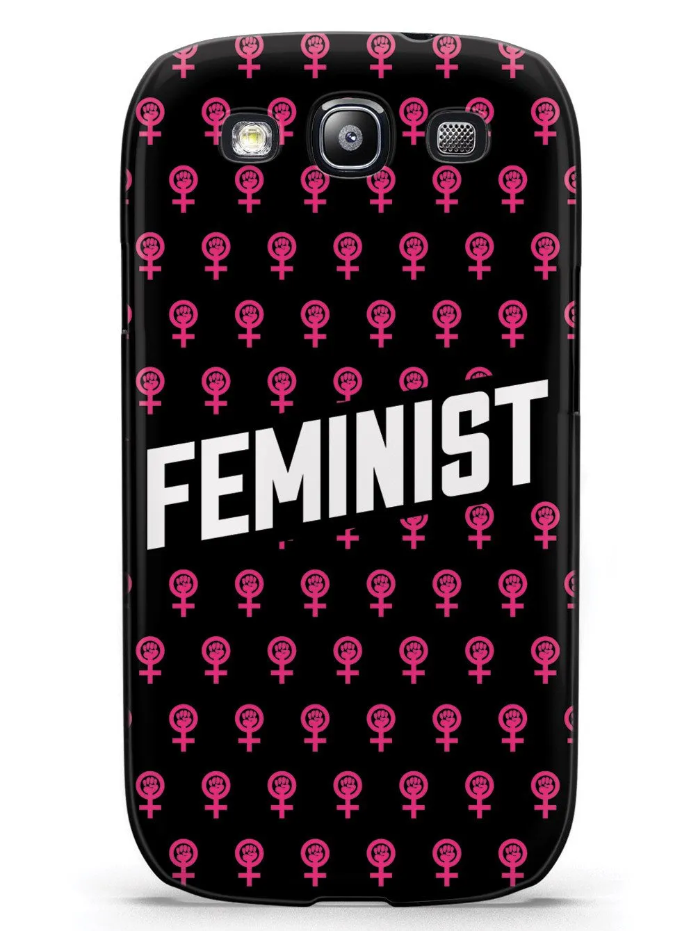 Pink Feminist Pattern - Black Case
