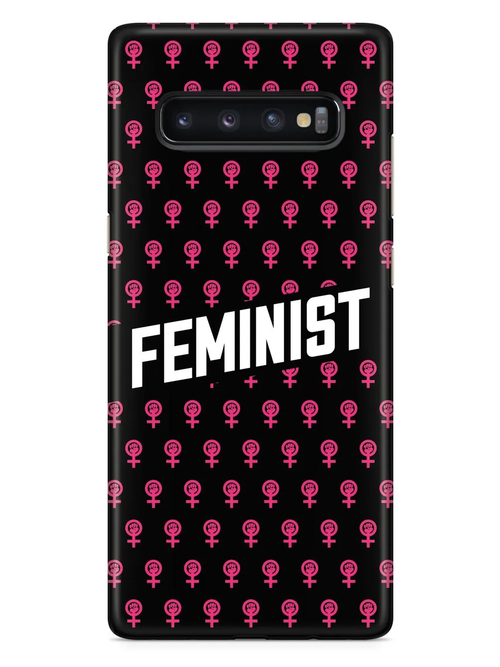 Pink Feminist Pattern - Black Case
