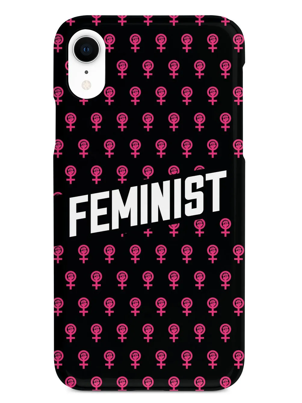 Pink Feminist Pattern - Black Case