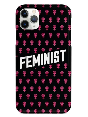 Pink Feminist Pattern - Black Case