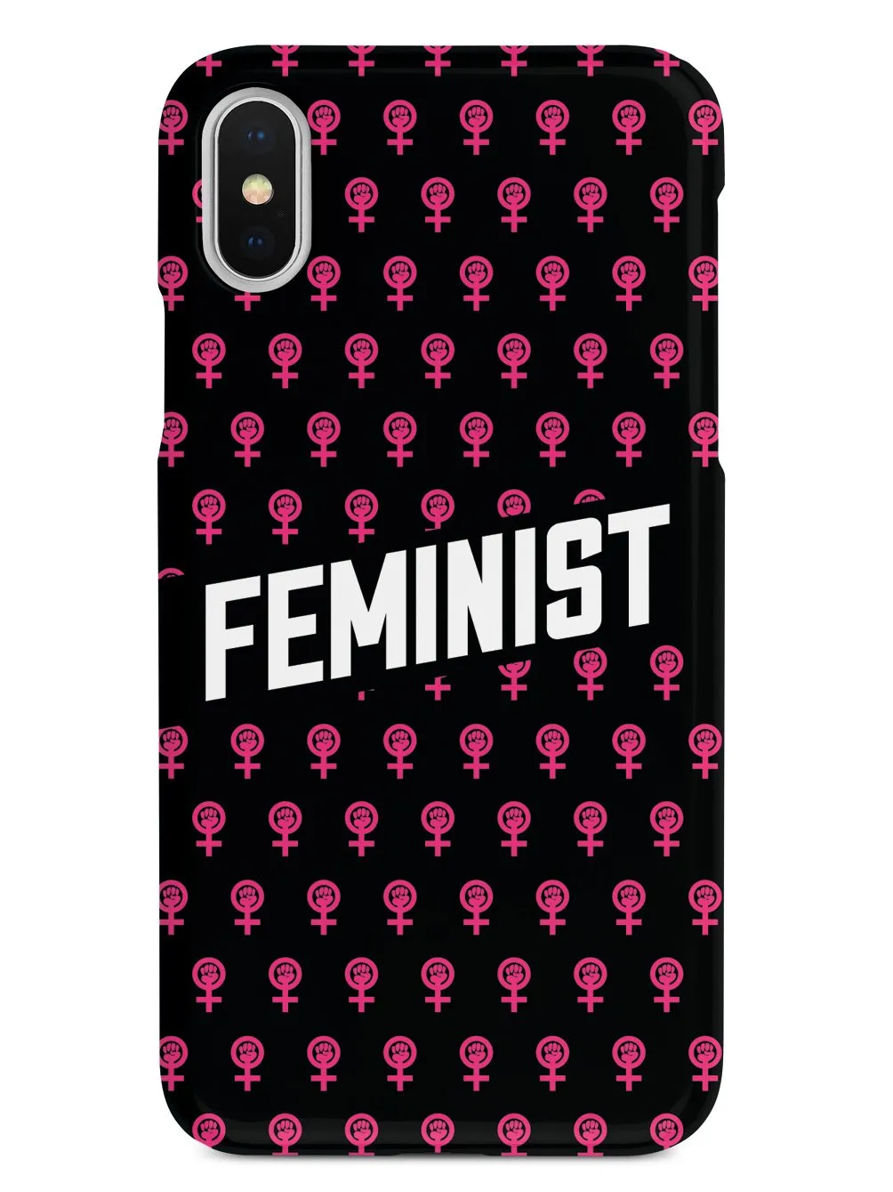 Pink Feminist Pattern - Black Case