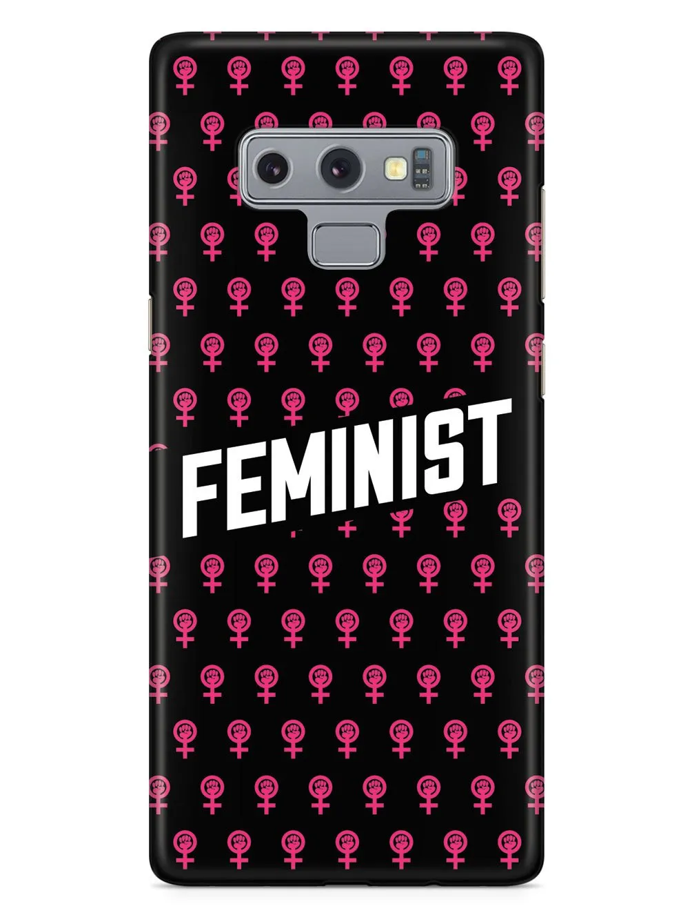 Pink Feminist Pattern - Black Case