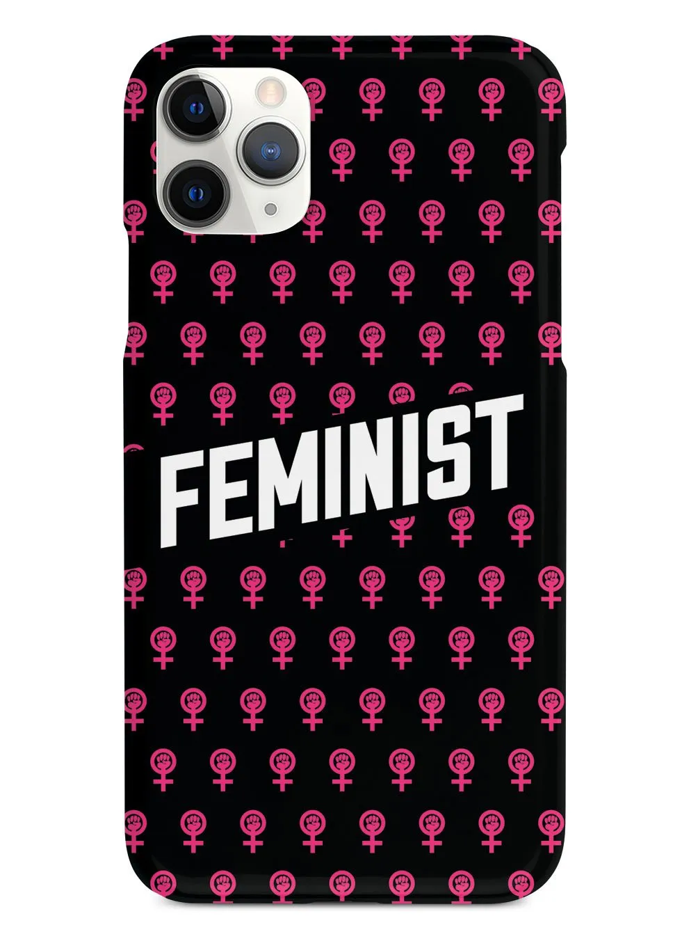 Pink Feminist Pattern - Black Case