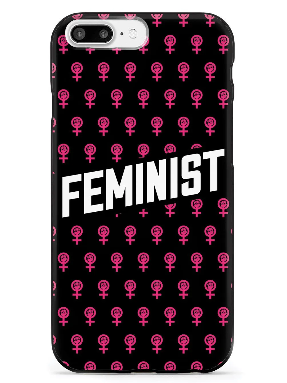 Pink Feminist Pattern - Black Case