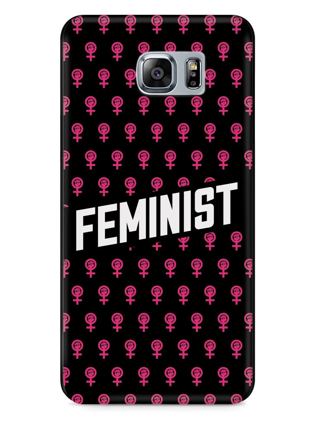 Pink Feminist Pattern - Black Case