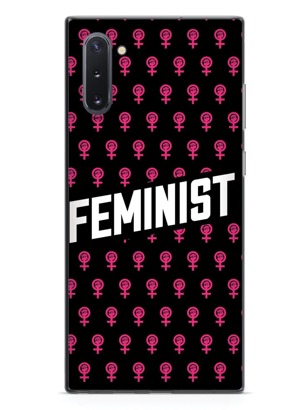 Pink Feminist Pattern - Black Case