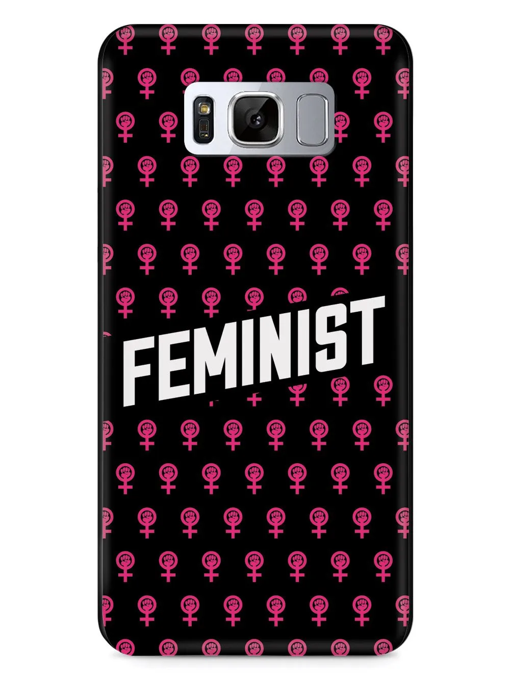 Pink Feminist Pattern - Black Case