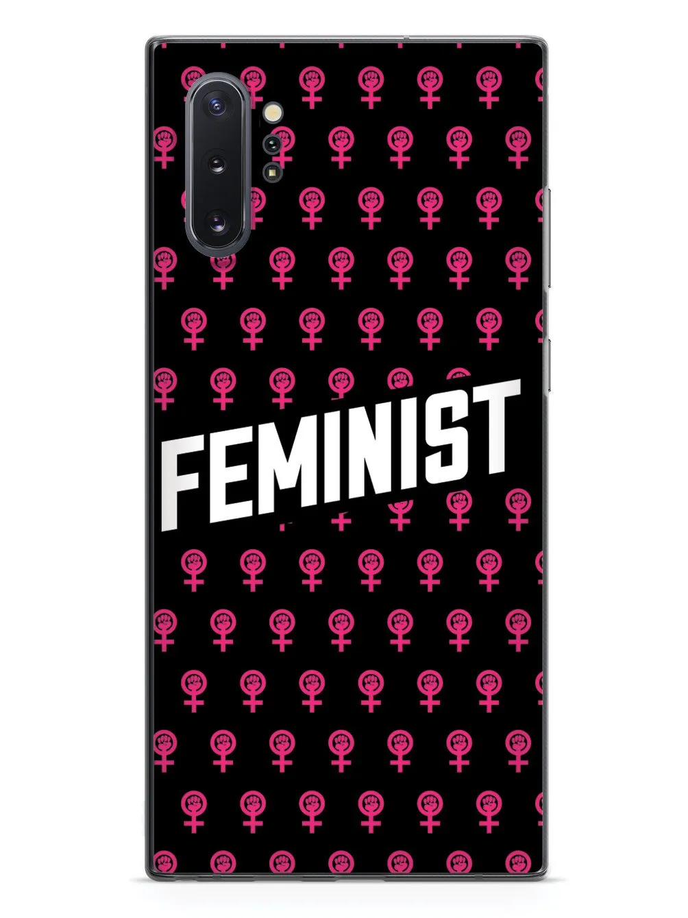 Pink Feminist Pattern - Black Case