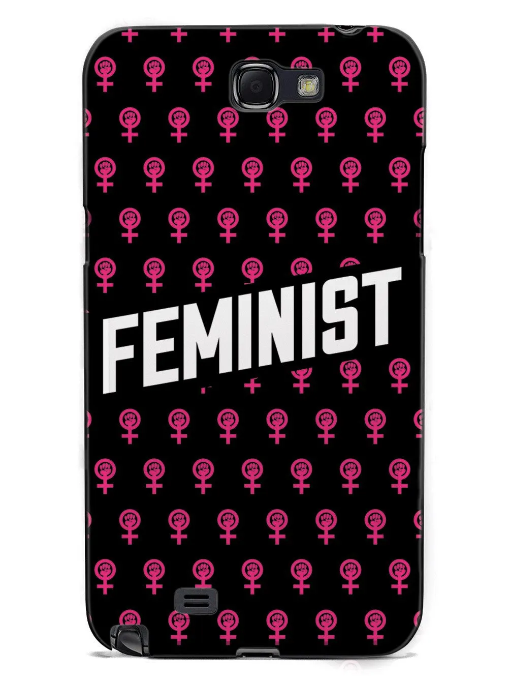 Pink Feminist Pattern - Black Case
