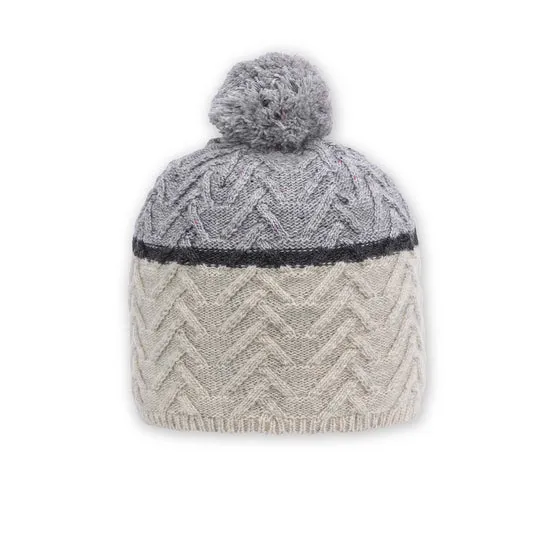 Pistil Estes Beanie with Pompom in Brown & Grey