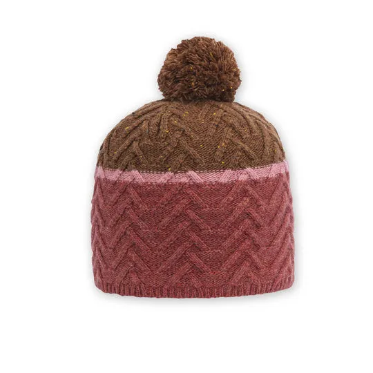 Pistil Estes Beanie with Pompom in Brown & Grey