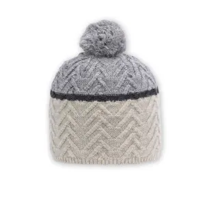 Pistil Estes Beanie with Pompom in Brown & Grey