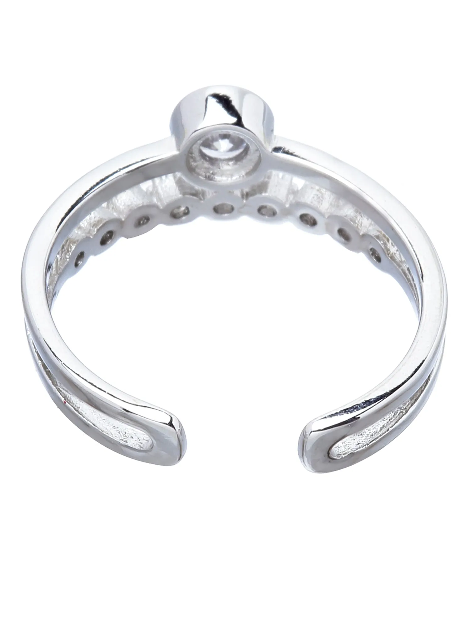Platinum Plated Elegant Adjustable Ring