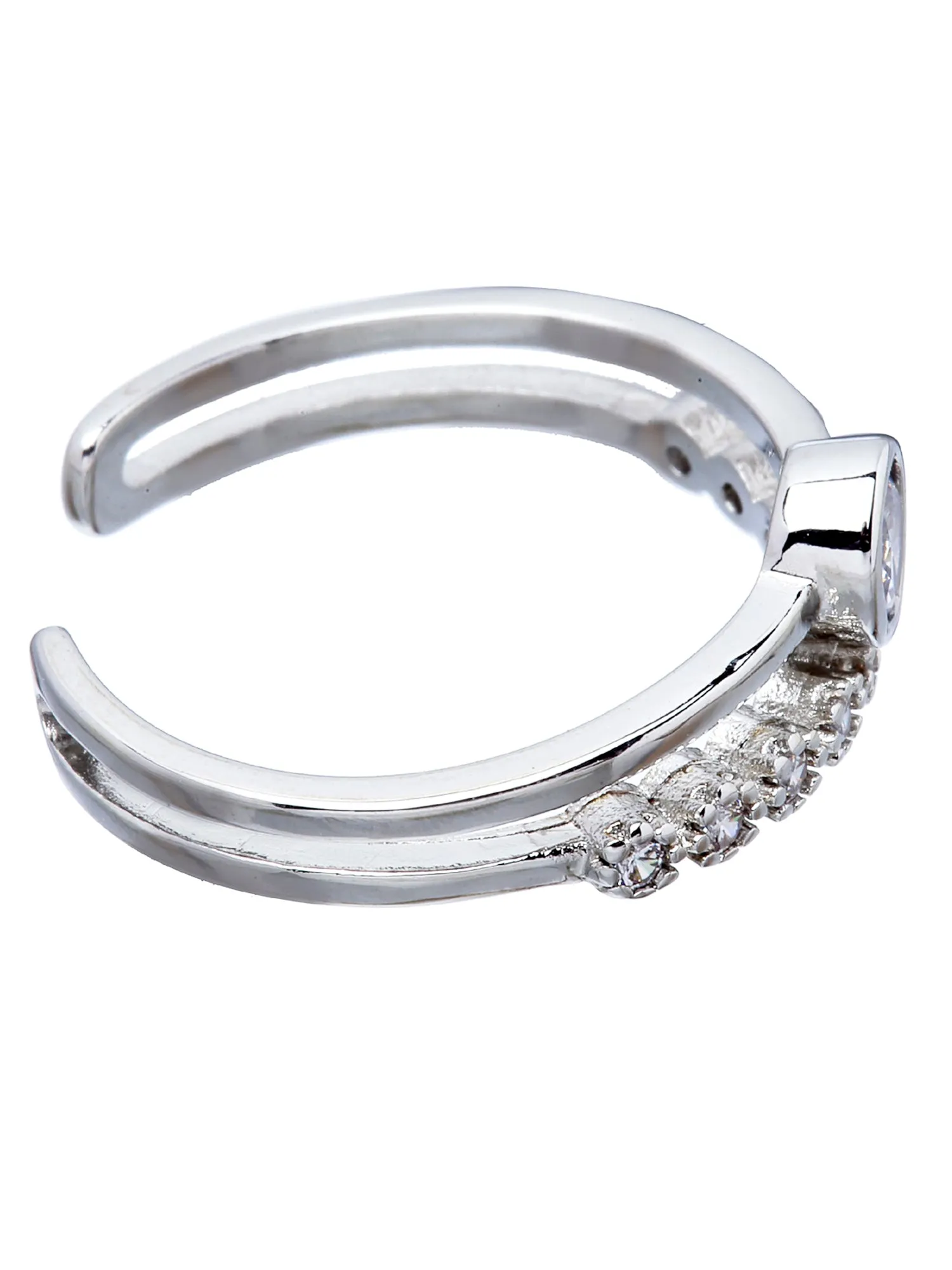 Platinum Plated Elegant Adjustable Ring