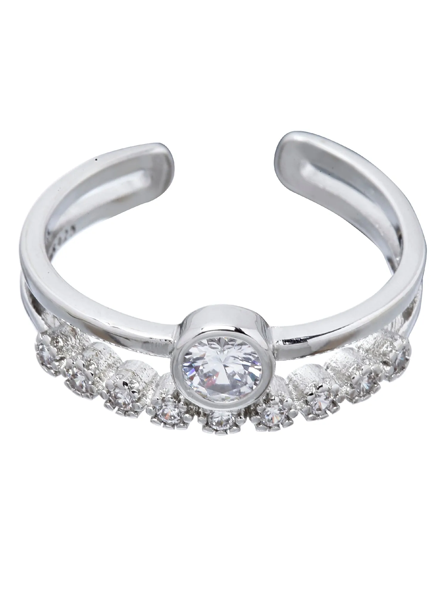Platinum Plated Elegant Adjustable Ring