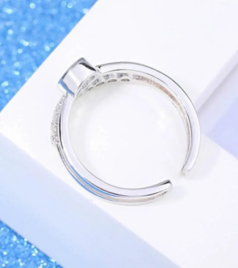 Platinum Plated Elegant Adjustable Ring