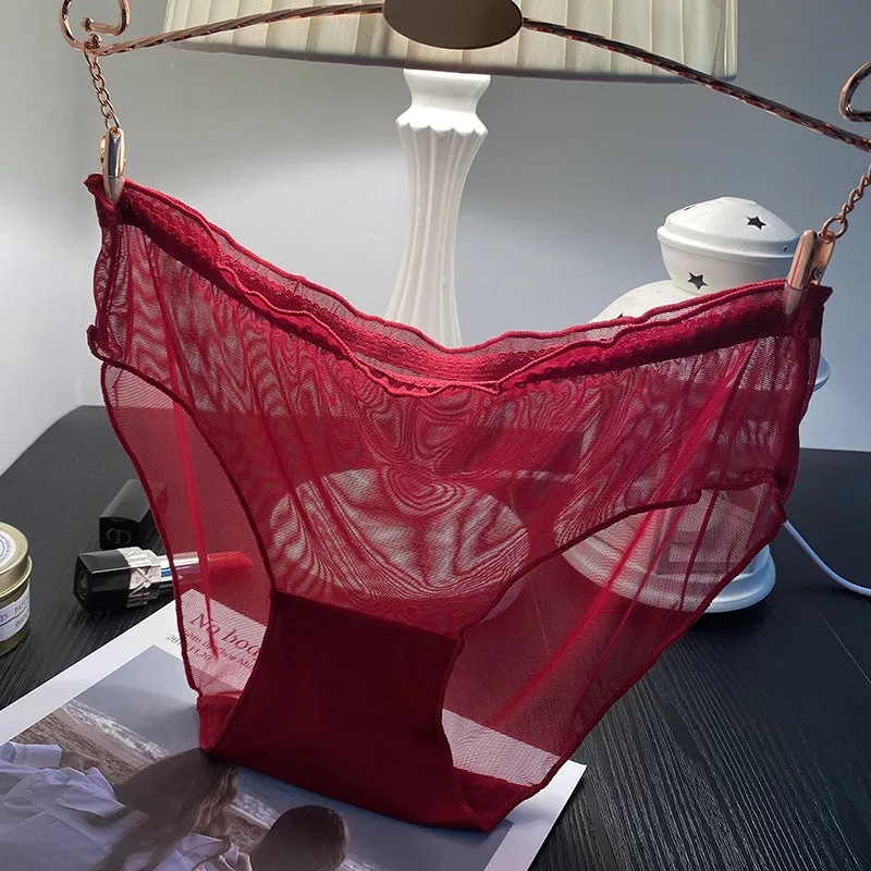 Popular Mesh Transparent Women's Underwear Lightweight Breathable Lace Briefs Women's Pants Pure Cotton Crotch Underwear For Women