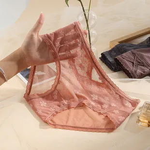 Popular Mesh Transparent Women's Underwear Lightweight Breathable Lace Briefs Women's Pants Pure Cotton Crotch Underwear For Women