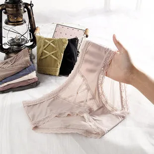 Popular Mesh Transparent Women's Underwear Lightweight Breathable Lace Briefs Women's Pants Pure Cotton Crotch Underwear For Women