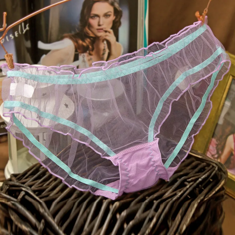 Popular Mesh Transparent Women's Underwear Lightweight Breathable Lace Briefs Women's Pants Pure Cotton Crotch Underwear For Women