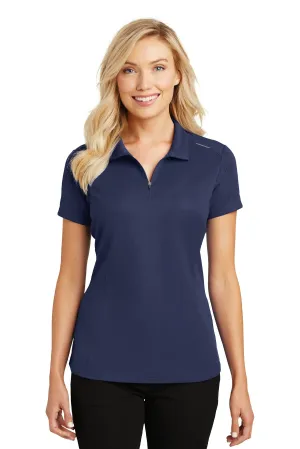 Port Authority Women's Pinpoint Mesh Zip Polo. L580 True Navy