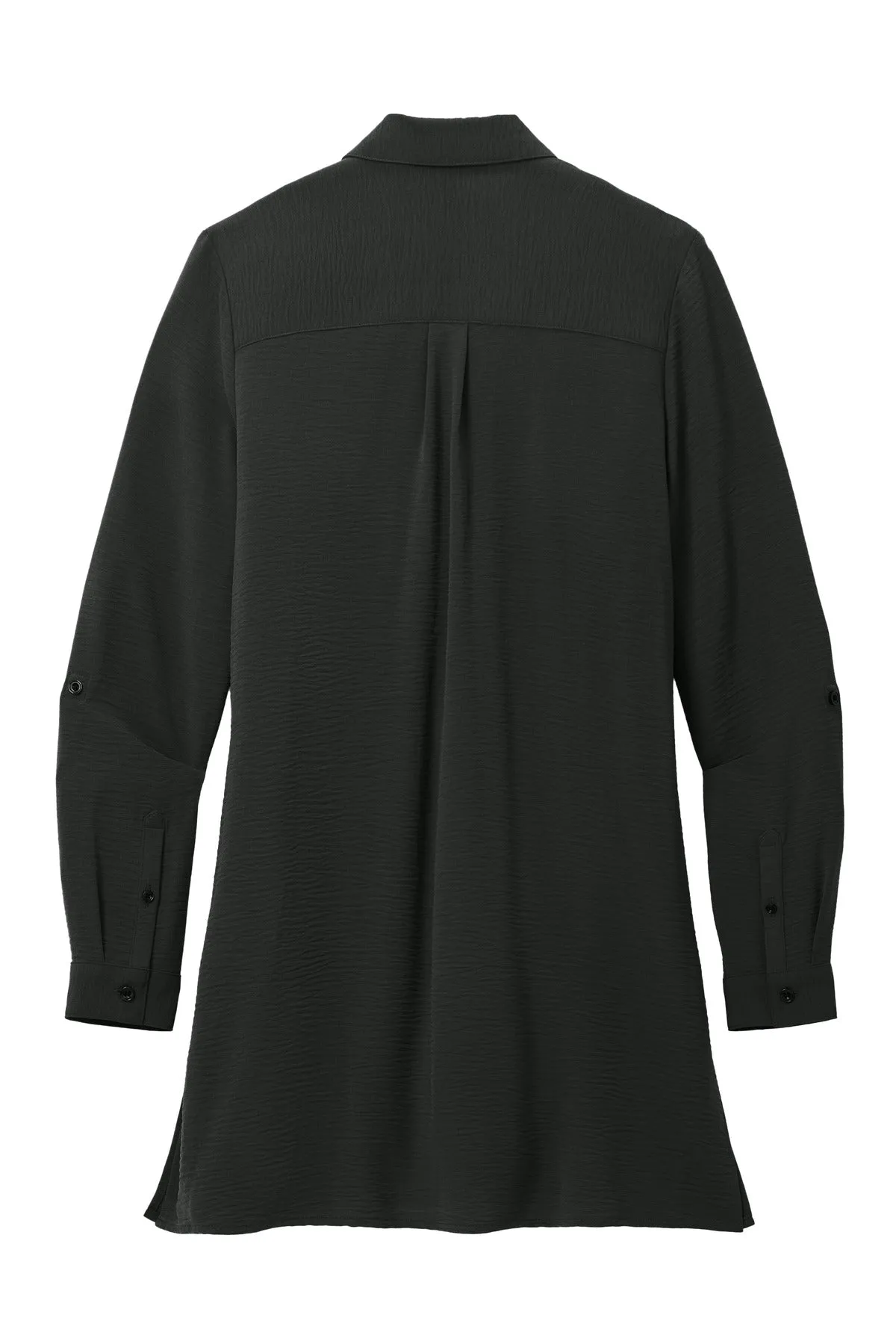 Port Authority Women's Textured Crepe Long Tunic LW715 Deep Black