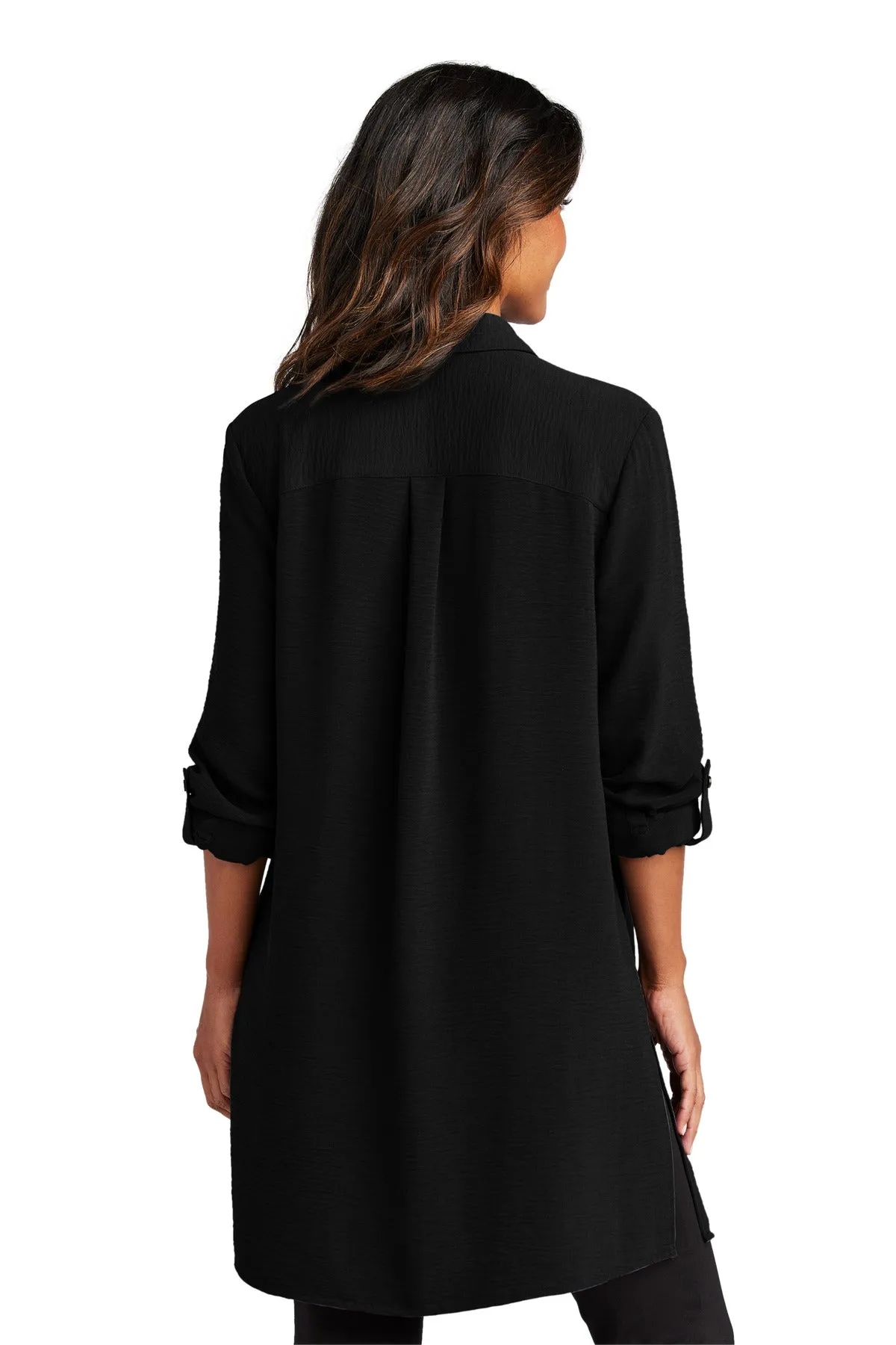 Port Authority Women's Textured Crepe Long Tunic LW715 Deep Black