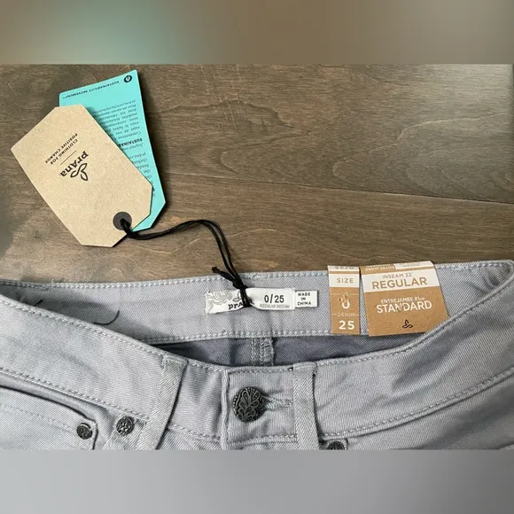 prAna Women's Kayla Jean in Storm Cloud gray - size 0 inseam 32”