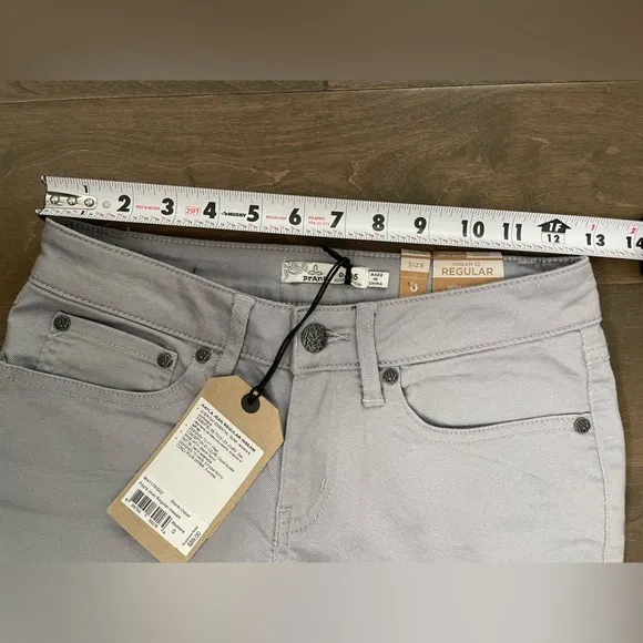prAna Women's Kayla Jean in Storm Cloud gray - size 0 inseam 32”