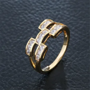 Princess Crystal Brick-Band Ring