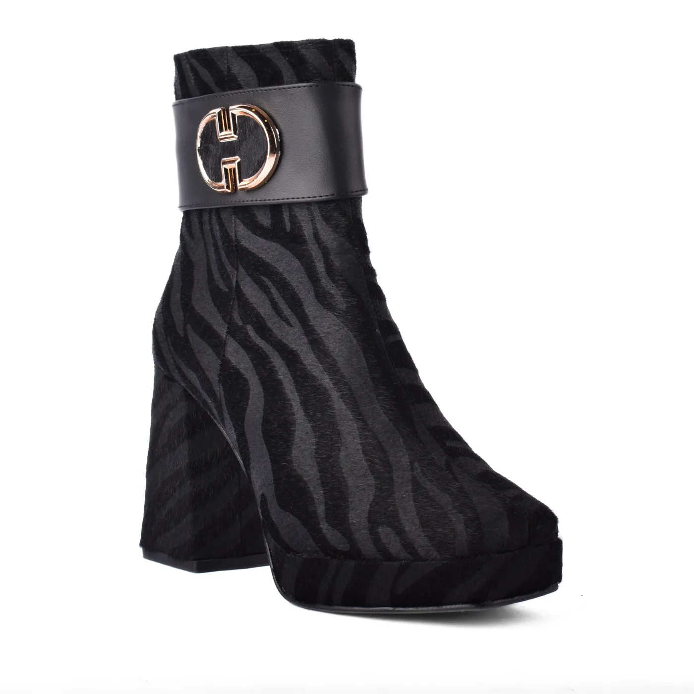 Printed Ankle Boots With Zipper
