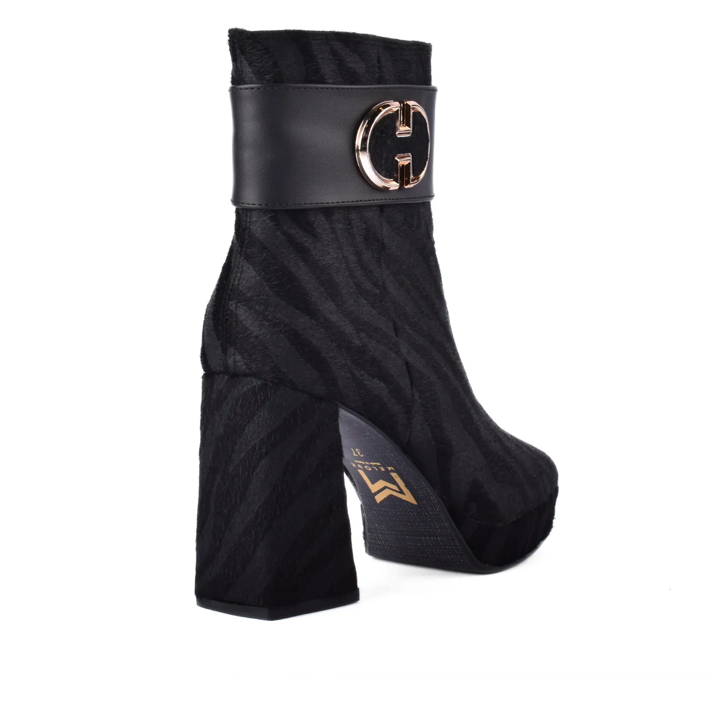 Printed Ankle Boots With Zipper