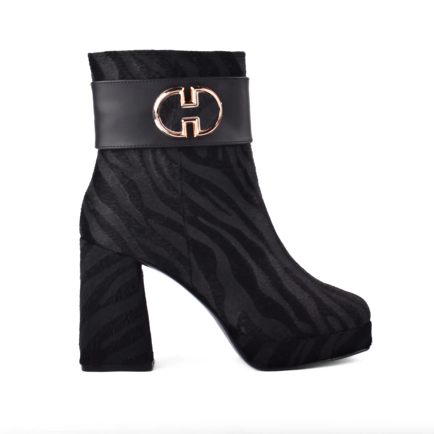 Printed Ankle Boots With Zipper