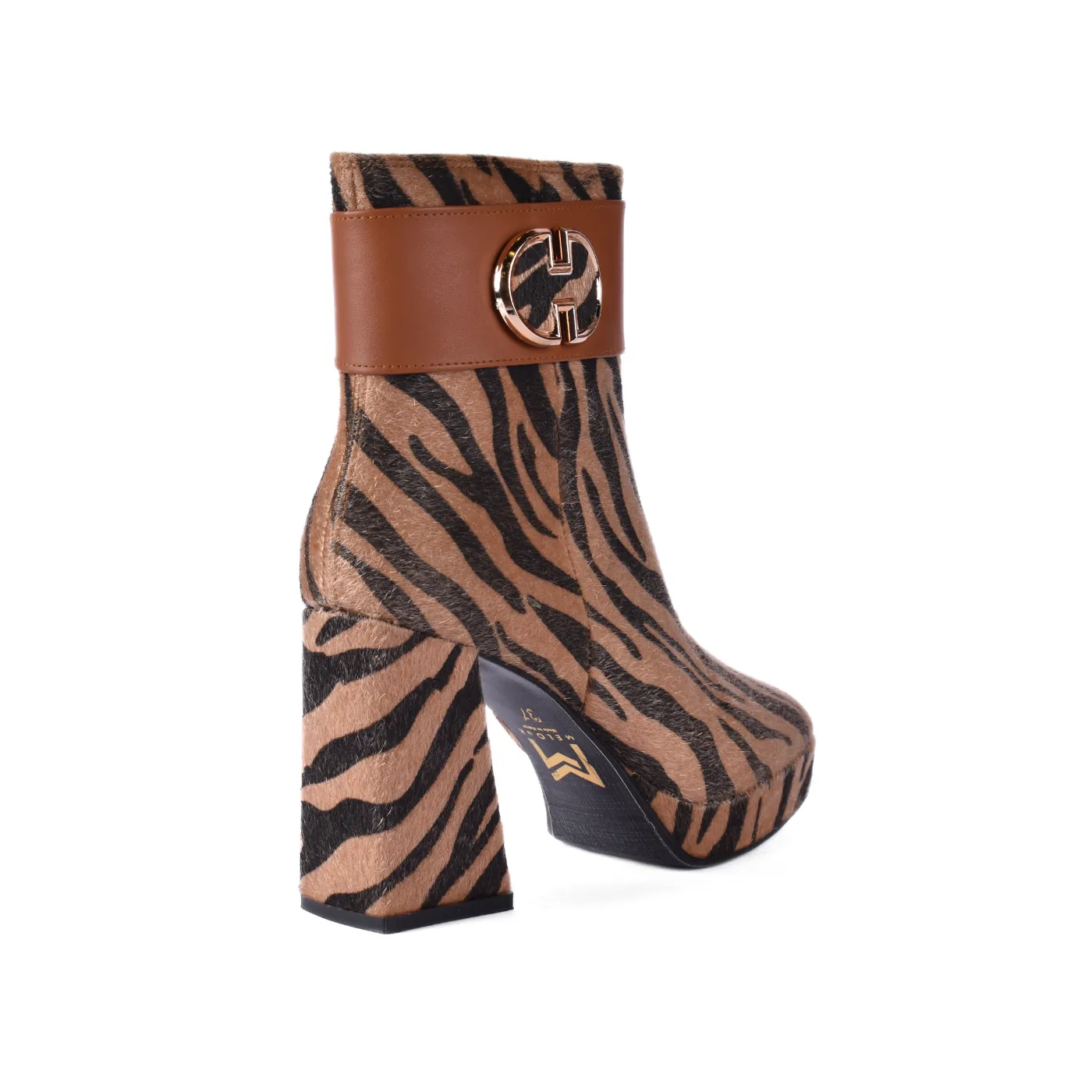 Printed Ankle Boots With Zipper