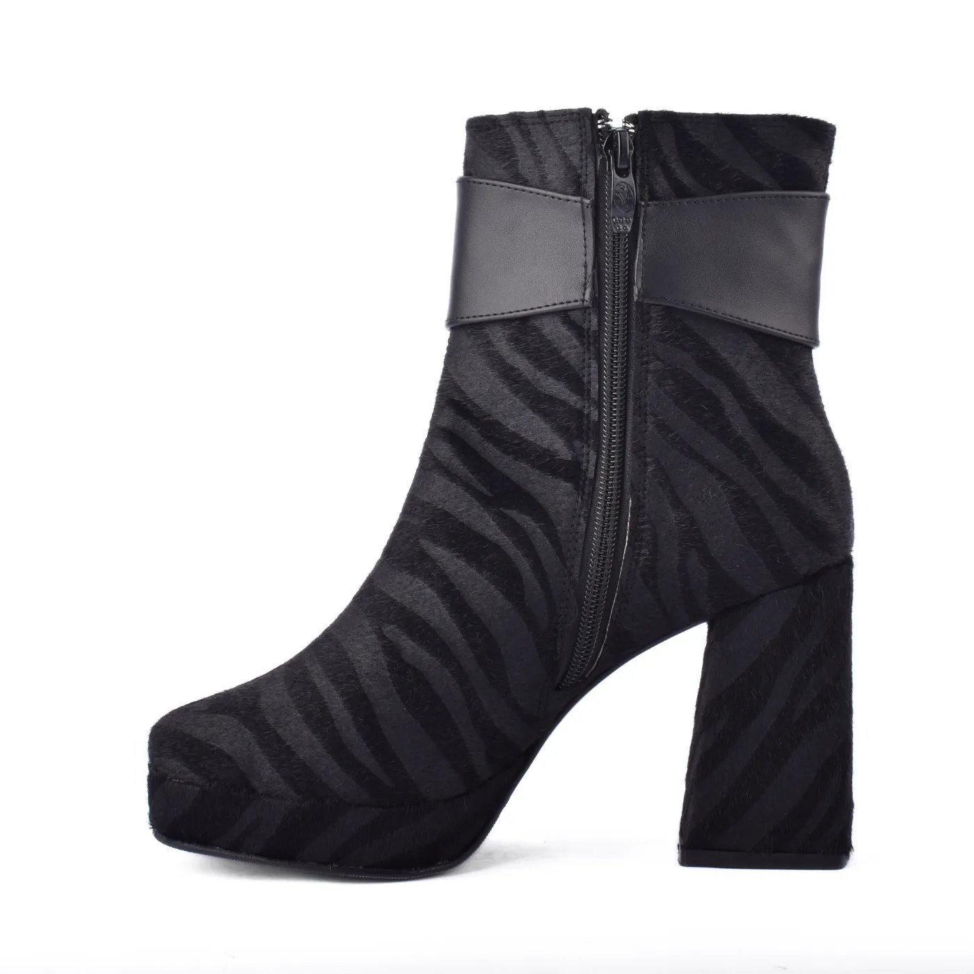 Printed Ankle Boots With Zipper