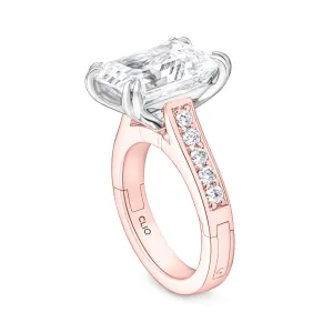 Privé Emerald Cut Solitaire Engagement Ring with Side Stones