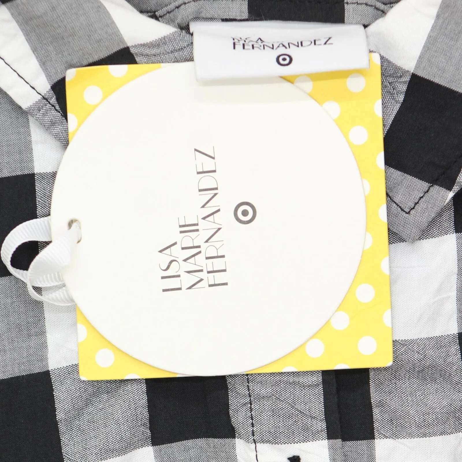 Private Label Women's Plus Size Gingham Button-Front Shirtdress Black / White 1X