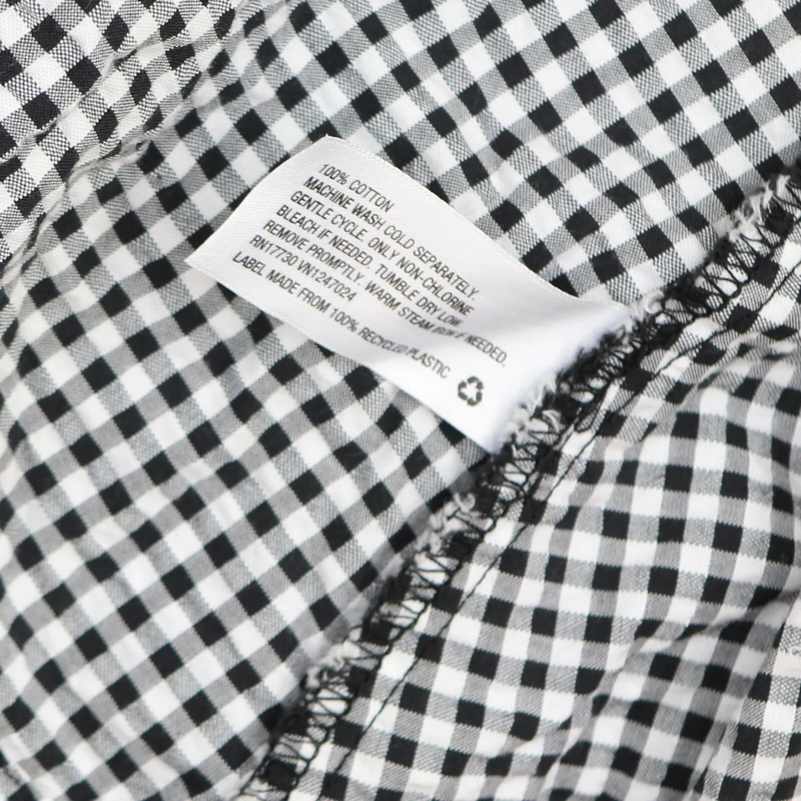 Private Label Women's Small Gingham Button-Front Shirtdress PDD-118