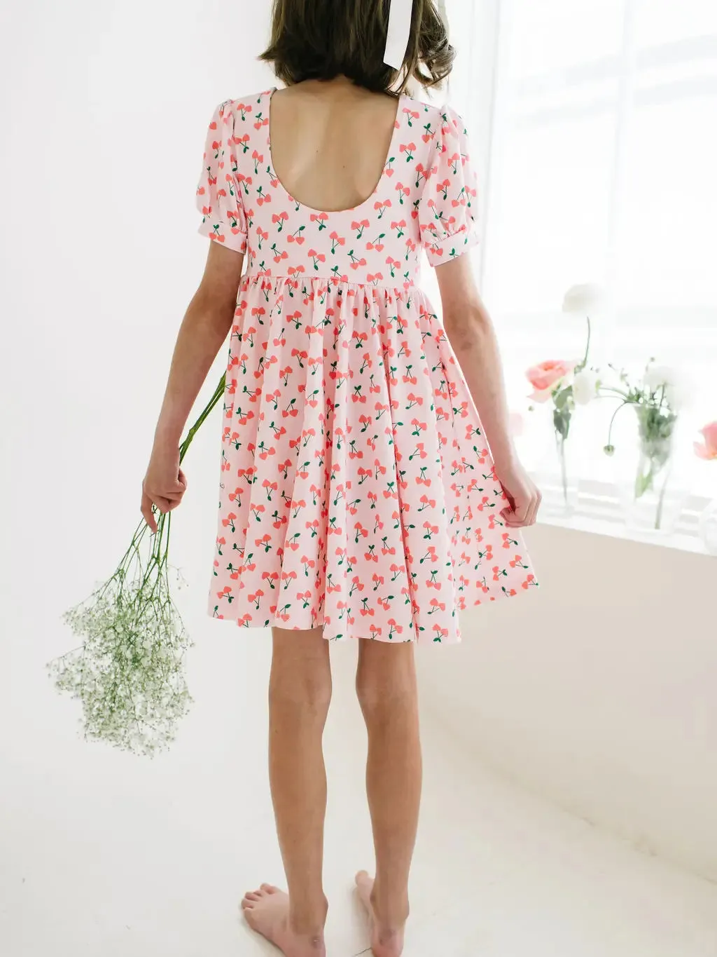 Puff Dress - Cherries
