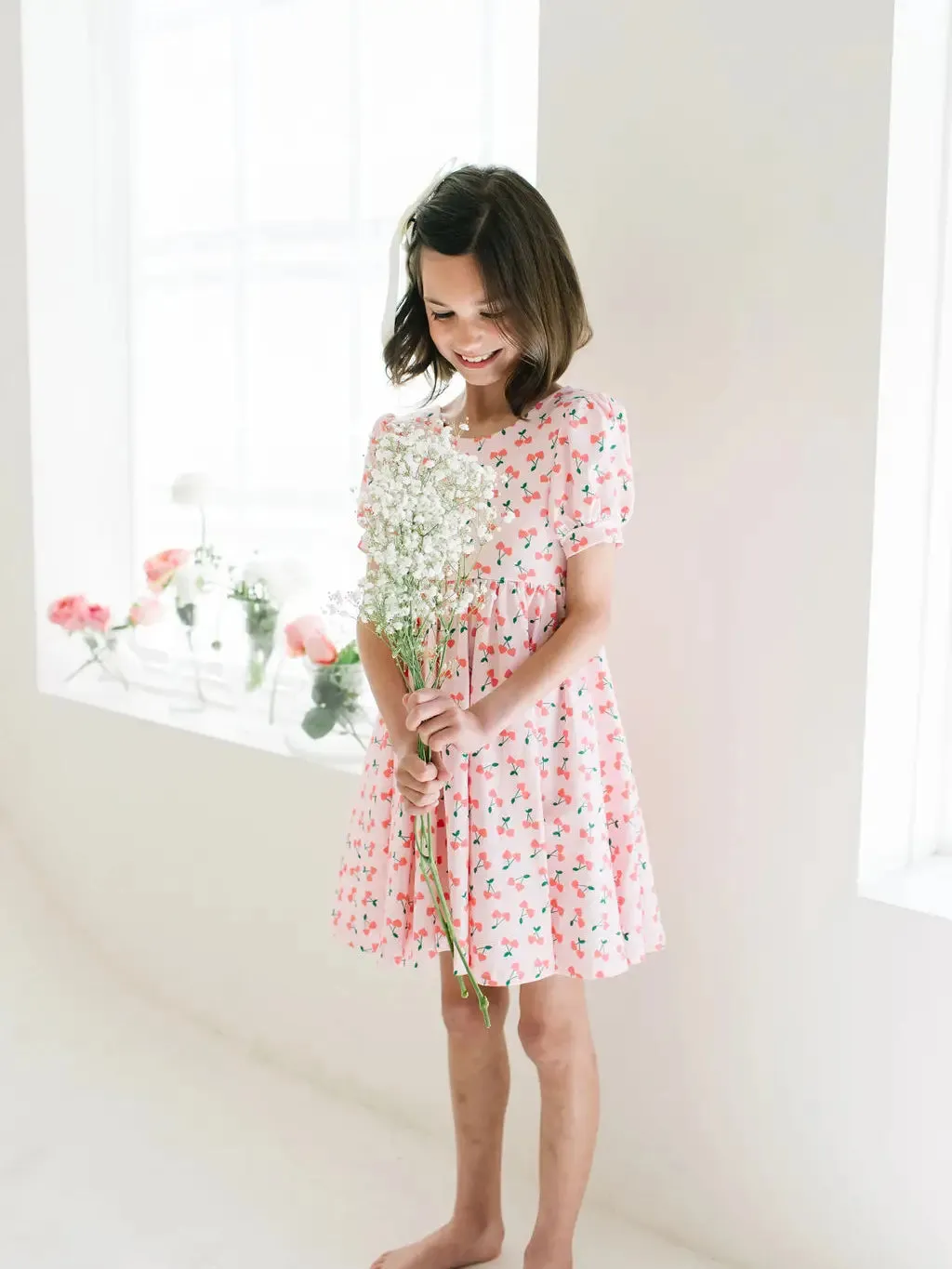 Puff Dress - Cherries