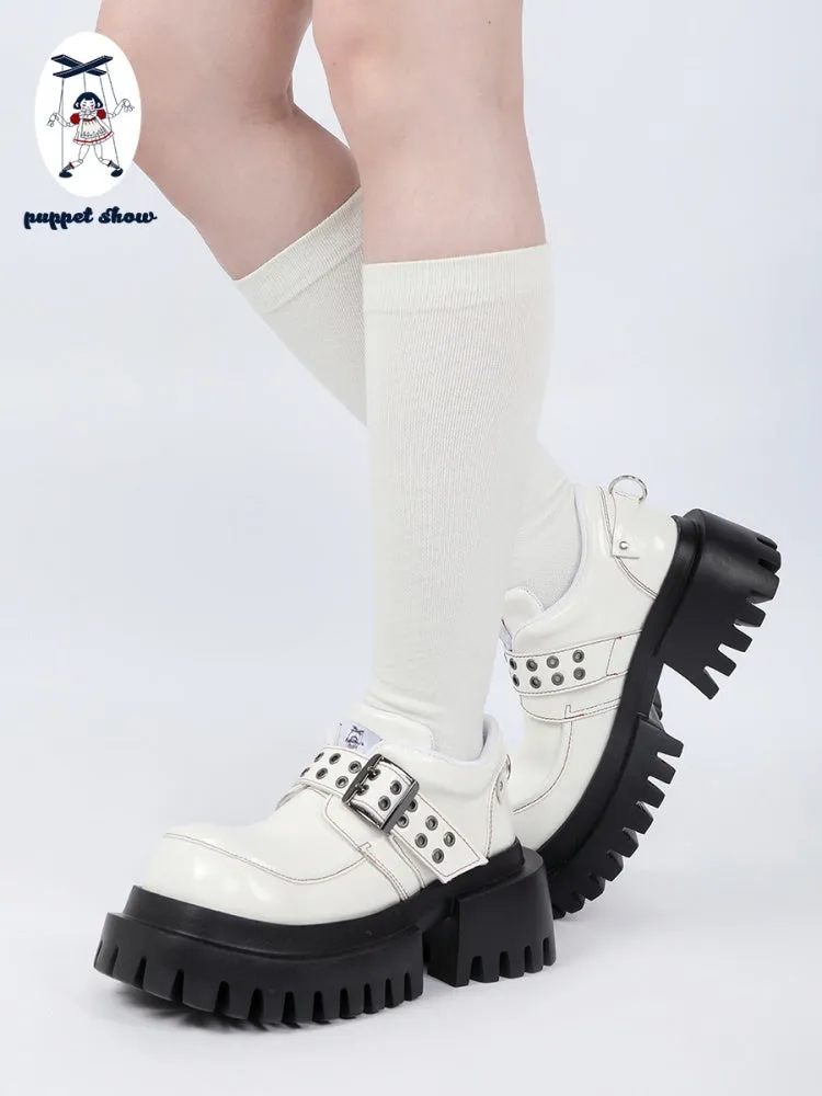Punk Style Metal Eyelet Buckle Strap Platform Loafers【s0000011893】