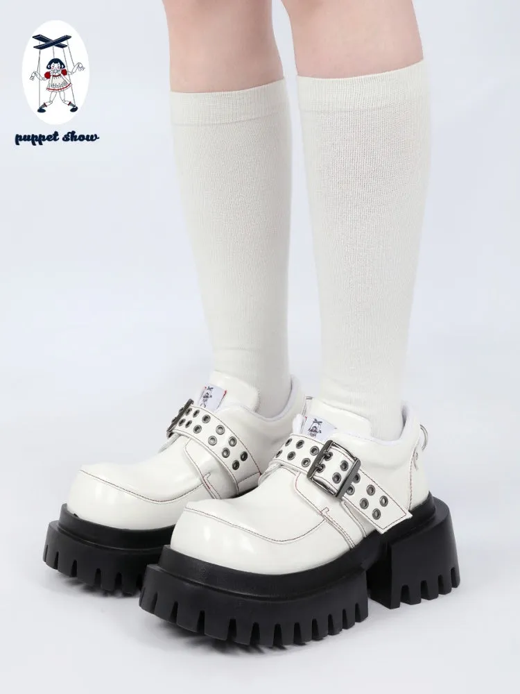 Punk Style Metal Eyelet Buckle Strap Platform Loafers【s0000011893】